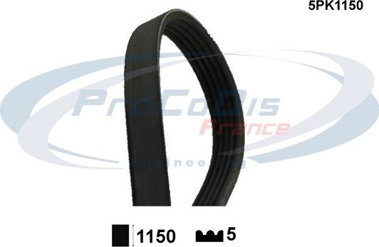 Procodis France 5PK1150 - Поликлиновой ремень www.autospares.lv