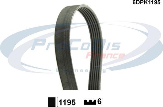 Procodis France 6DPK1195 - Поликлиновой ремень www.autospares.lv