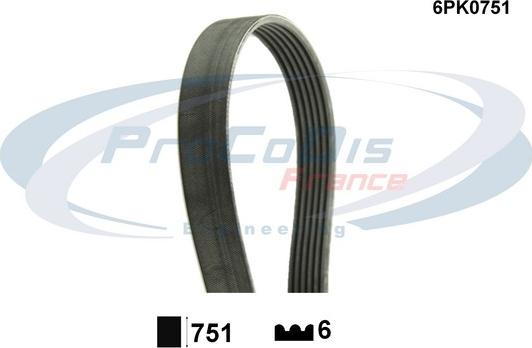 Procodis France 6PK0751 - Ķīļrievu siksna www.autospares.lv