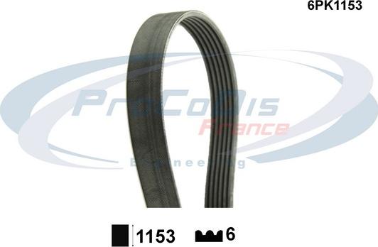 Procodis France 6PK1153 - V-Ribbed Belt www.autospares.lv