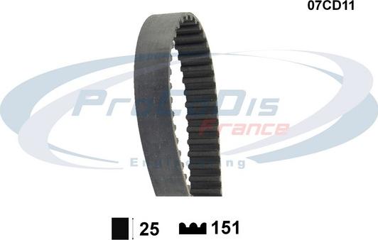 Procodis France 07CD11 - Зубчатый ремень ГРМ www.autospares.lv