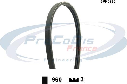 Procodis France 3PK0960 - Поликлиновой ремень www.autospares.lv