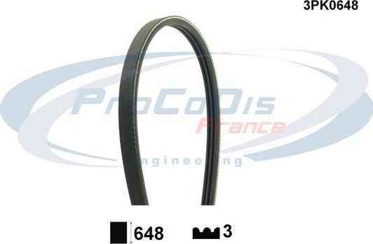 Procodis France 3PK0648 - Поликлиновой ремень www.autospares.lv