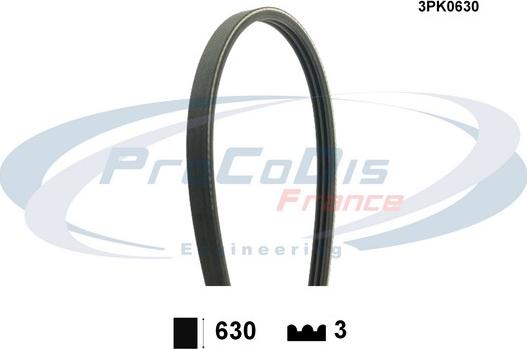 Procodis France 3PK0630 - V-Ribbed Belt www.autospares.lv