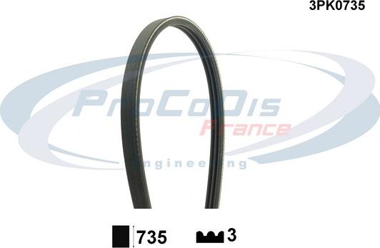 Procodis France 3PK0735 - Поликлиновой ремень www.autospares.lv