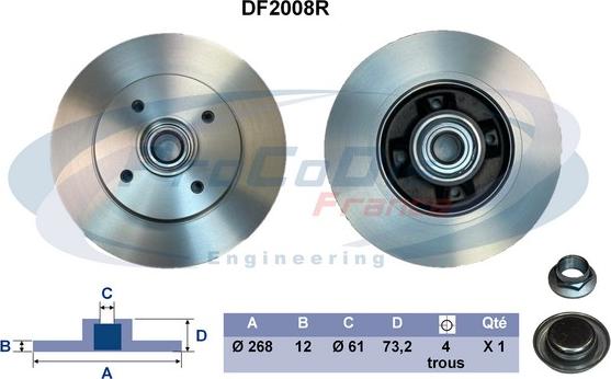 Procodis France DF2008R - Brake Disc www.autospares.lv