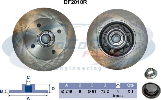 Procodis France DF2010R - Brake Disc www.autospares.lv