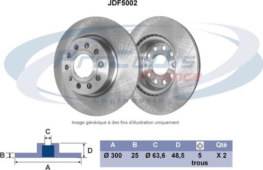 Procodis France JDF5002 - Brake Disc www.autospares.lv