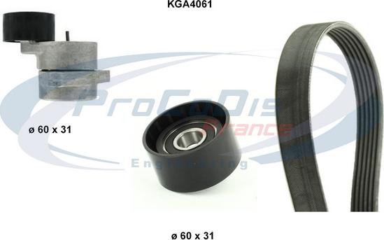 Procodis France KGA4061 - Ķīļrievu siksnu komplekts www.autospares.lv