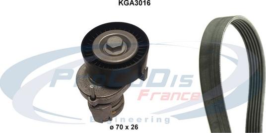 Procodis France KGA3016 - Ķīļrievu siksnu komplekts autospares.lv