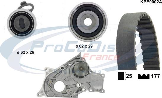 Procodis France KPE9002A - Ūdenssūknis + Zobsiksnas komplekts autospares.lv