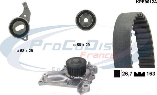 Procodis France KPE9012A - Ūdenssūknis + Zobsiksnas komplekts www.autospares.lv