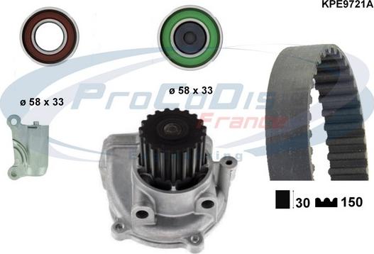 Procodis France KPE9721A - Ūdenssūknis + Zobsiksnas komplekts www.autospares.lv