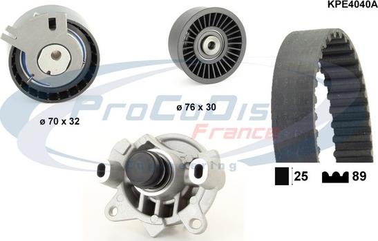 Procodis France KPE4040A - Ūdenssūknis + Zobsiksnas komplekts autospares.lv