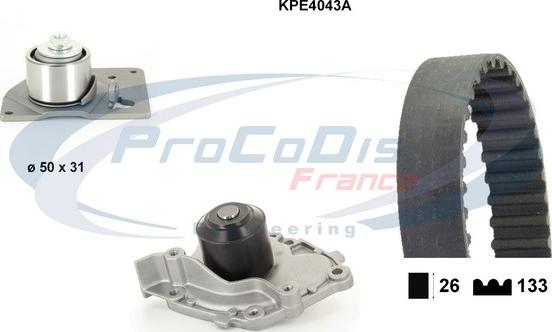 Procodis France KPE4043A - Ūdenssūknis + Zobsiksnas komplekts autospares.lv