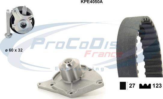 Procodis France KPE4050A - Ūdenssūknis + Zobsiksnas komplekts autospares.lv