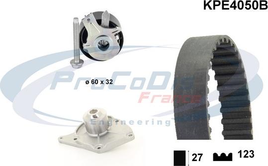 Procodis France KPE4050B - Ūdenssūknis + Zobsiksnas komplekts www.autospares.lv