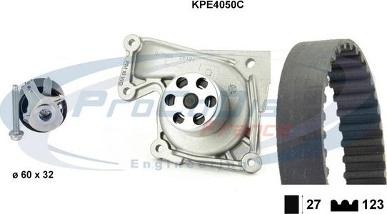 Procodis France KPE4050C - Ūdenssūknis + Zobsiksnas komplekts www.autospares.lv