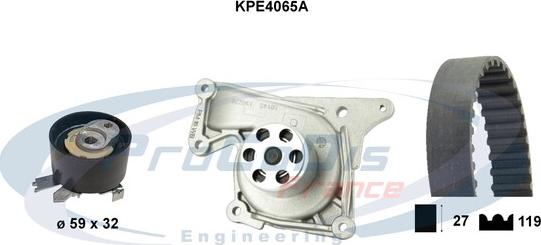 Procodis France KPE4065A - Ūdenssūknis + Zobsiksnas komplekts www.autospares.lv