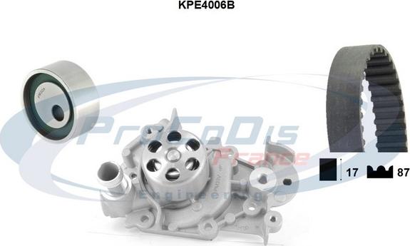 Procodis France KPE4006B - Водяной насос + комплект зубчатого ремня ГРМ www.autospares.lv