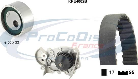 Procodis France KPE4002B - Водяной насос + комплект зубчатого ремня ГРМ www.autospares.lv