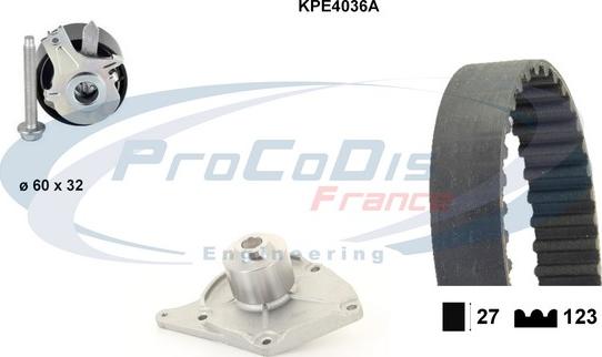 Procodis France KPE4036A - Ūdenssūknis + Zobsiksnas komplekts www.autospares.lv