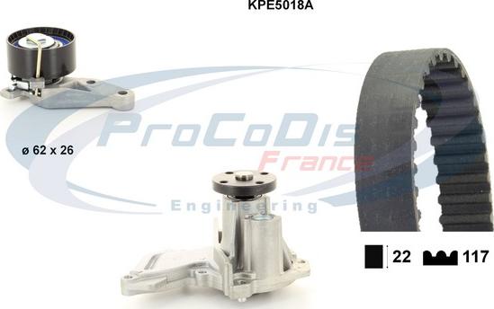 Procodis France KPE5018A - Ūdenssūknis + Zobsiksnas komplekts autospares.lv