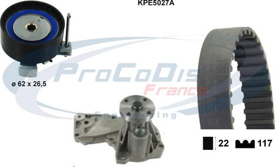 Procodis France KPE5027A - Ūdenssūknis + Zobsiksnas komplekts autospares.lv