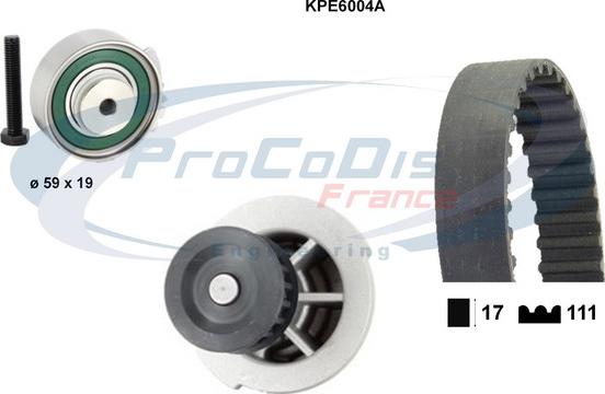 Procodis France KPE6004A - Water Pump & Timing Belt Set www.autospares.lv