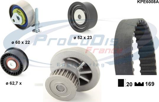 Procodis France KPE6008A - Water Pump & Timing Belt Set www.autospares.lv