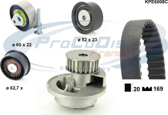 Procodis France KPE6008C - Ūdenssūknis + Zobsiksnas komplekts autospares.lv