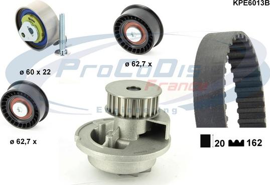 Procodis France KPE6013B - Ūdenssūknis + Zobsiksnas komplekts autospares.lv