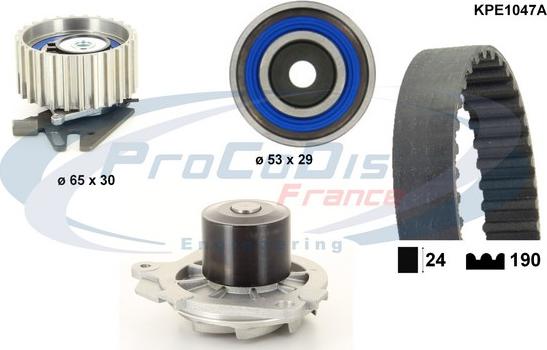 Procodis France KPE1047A - Ūdenssūknis + Zobsiksnas komplekts autospares.lv