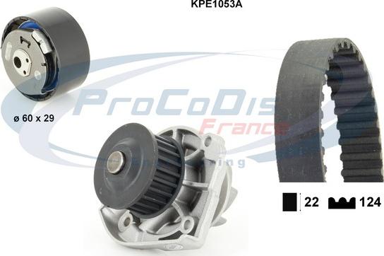 Procodis France KPE1053A - Ūdenssūknis + Zobsiksnas komplekts autospares.lv