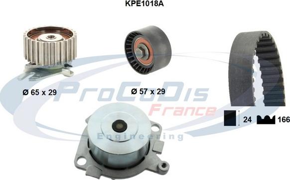 Procodis France KPE1018A - Водяной насос + комплект зубчатого ремня ГРМ www.autospares.lv