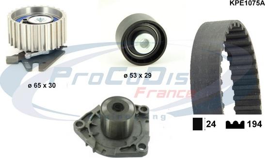 Procodis France KPE1075A - Ūdenssūknis + Zobsiksnas komplekts autospares.lv