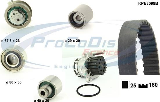 Procodis France KPE3099B - Water Pump & Timing Belt Set www.autospares.lv