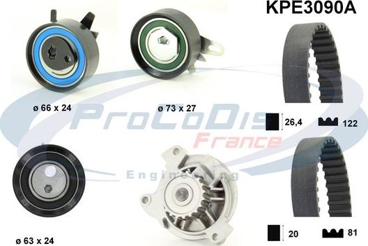 Procodis France KPE3090A - Water Pump & Timing Belt Set www.autospares.lv