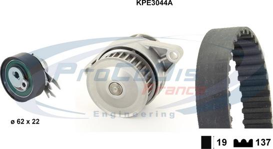 Procodis France KPE3044A - Водяной насос + комплект зубчатого ремня ГРМ www.autospares.lv