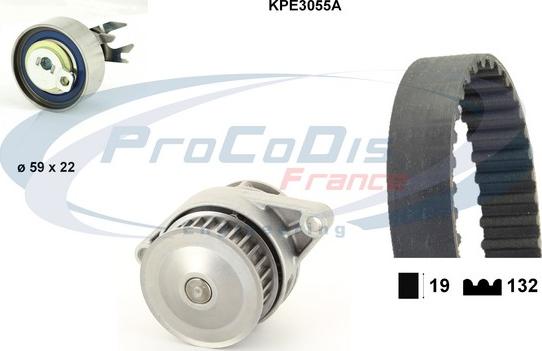 Procodis France KPE3055A - Ūdenssūknis + Zobsiksnas komplekts www.autospares.lv