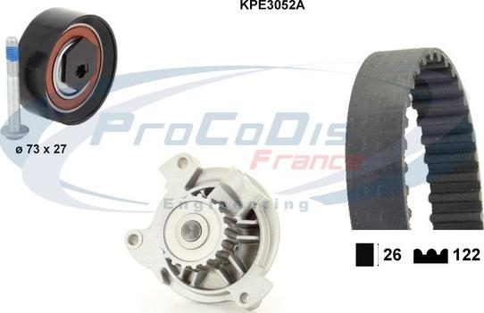 Procodis France KPE3052A - Ūdenssūknis + Zobsiksnas komplekts www.autospares.lv