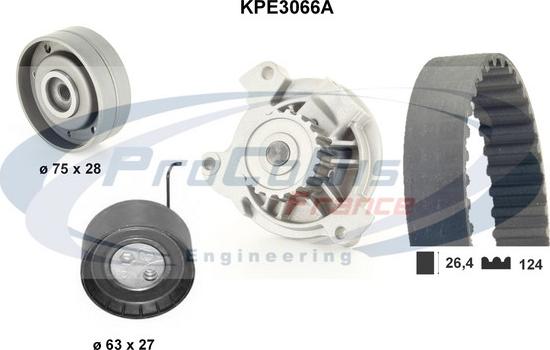 Procodis France KPE3066A - Ūdenssūknis + Zobsiksnas komplekts autospares.lv