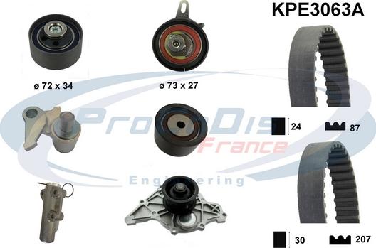 Procodis France KPE3063A - Ūdenssūknis + Zobsiksnas komplekts autospares.lv