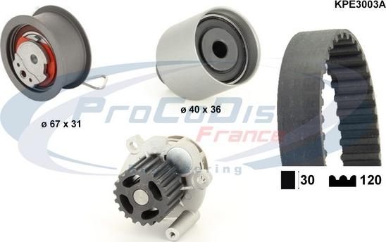 Procodis France KPE3003A - Ūdenssūknis + Zobsiksnas komplekts autospares.lv