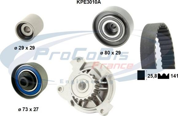 Procodis France KPE3010A - Water Pump & Timing Belt Set www.autospares.lv