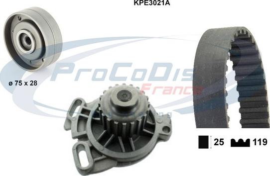 Procodis France KPE3021A - Ūdenssūknis + Zobsiksnas komplekts www.autospares.lv