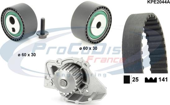 Procodis France KPE2044A - Ūdenssūknis + Zobsiksnas komplekts autospares.lv