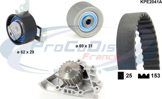 Procodis France KPE2041A - Ūdenssūknis + Zobsiksnas komplekts autospares.lv