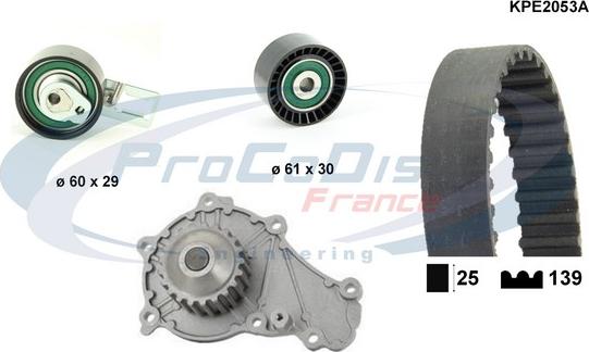 Procodis France KPE2053A - Water Pump & Timing Belt Set www.autospares.lv