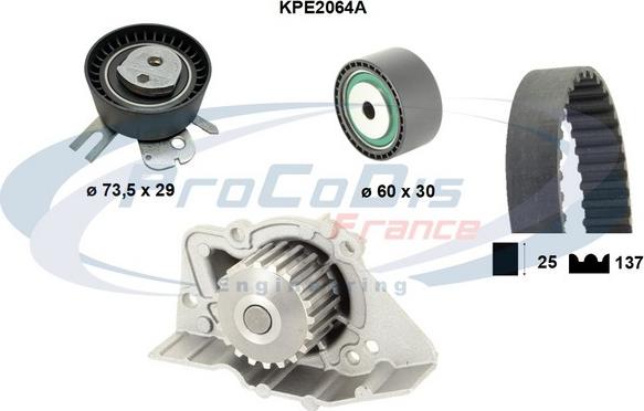 Procodis France KPE2064A - Ūdenssūknis + Zobsiksnas komplekts autospares.lv